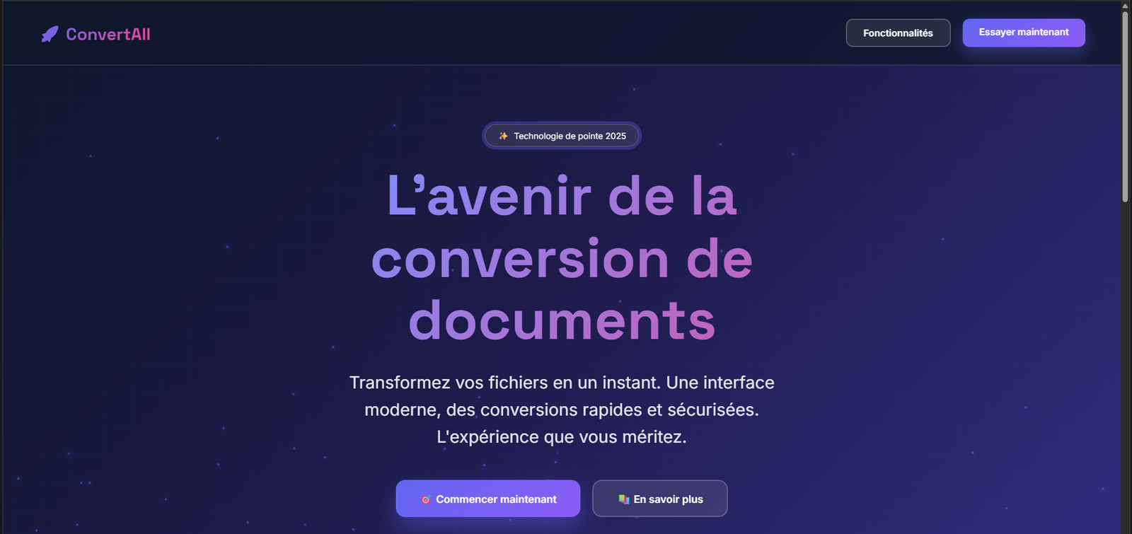 Accueil ConvertAll : conversion de documents